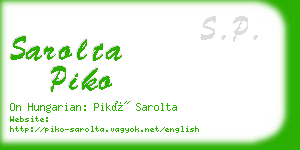 sarolta piko business card